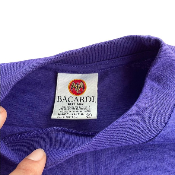 VTG Bacardi Breezer T-Shirt Medium Purple‎ Promo Made In USA Deadstock Condition - Picture 4 of 5